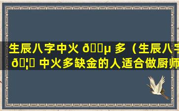 生辰八字中火 🐵 多（生辰八字 🦊 中火多缺金的人适合做厨师吗）